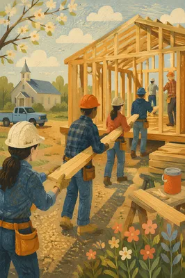 Church Volunteers Building Homes Together