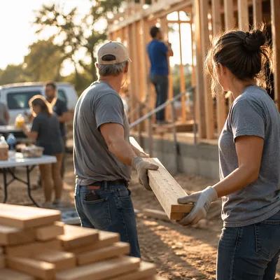 Church Volunteers Building Homes at Sunrise