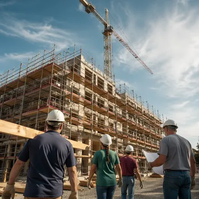 Church Volunteers at Community Housing Build