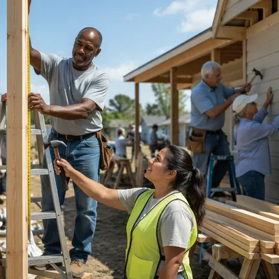 Church Volunteers Building Family Home Together