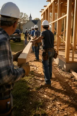Church Volunteers Building Neighborhood Home Together