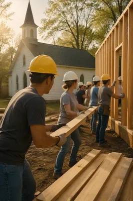 Church Volunteers Building a New Home