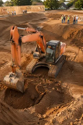 Church Habitat Build Excavator at Work