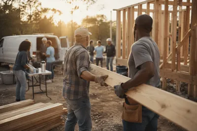 Church Volunteers Building Homes at Sunrise