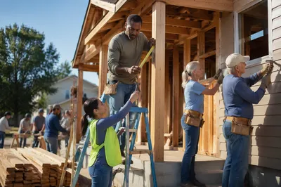 Church Volunteers Building Family Home Together