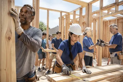 Volunteers Building Family Home Together