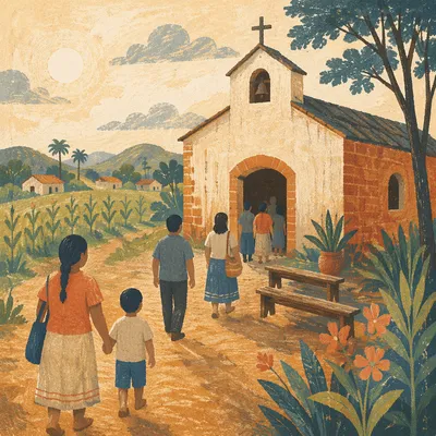 Hopeful Village Church on Dusty Path