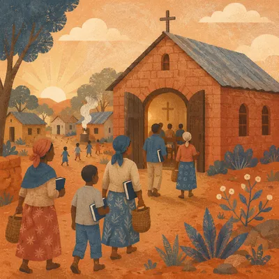 Humble Village Church at Sunrise
