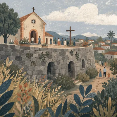 Humble Village Church Courtyard After Worship