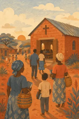 Humble Village Church at Sunrise