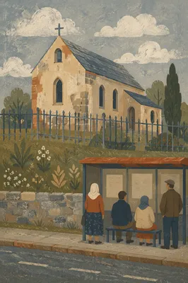 Humble Village Church Beside Rural Road
