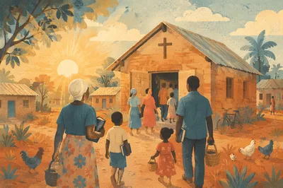 Sunrise Village Church on Dusty Path