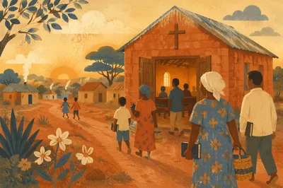 Humble Village Church at Sunrise