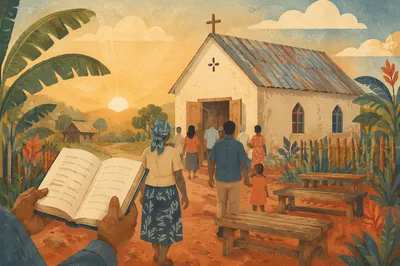 Dawn Worship at a Humble Village Church