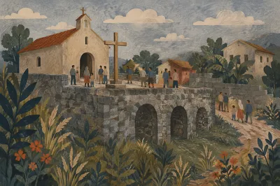 Humble Village Church Courtyard After Worship
