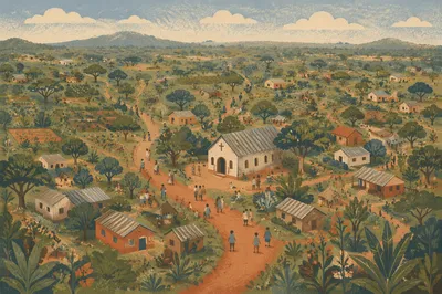 Humble Village Church Amid Rural Greenery