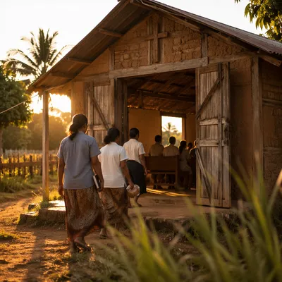 Dawn Worship at a Village Chapel