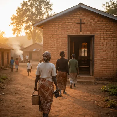 Humble Village Church at Sunrise