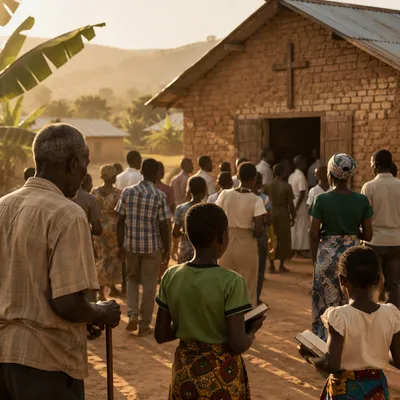Hopeful Village Church After Sunday Worship