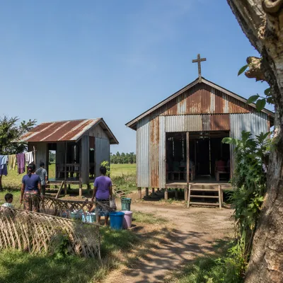 Rural Village Church in Developing Countryside