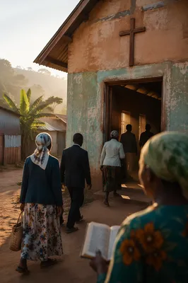 Village Church at Sunrise in Faithful Community