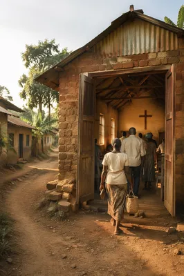 Humble Village Church in Morning Light