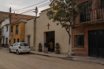 Modest Village Church on Quiet Dusty Street