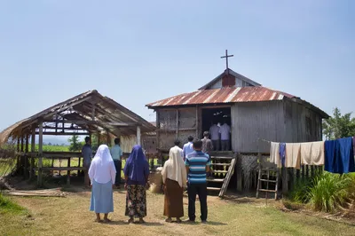 Rural Village Church Community Gathering