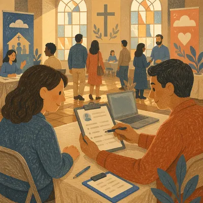 Church Job Fair Resume Support Scene