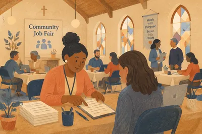 Church Job Fair Resume Help Scene
