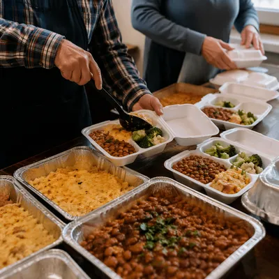 Church Kitchen Volunteers Preparing Community Meals