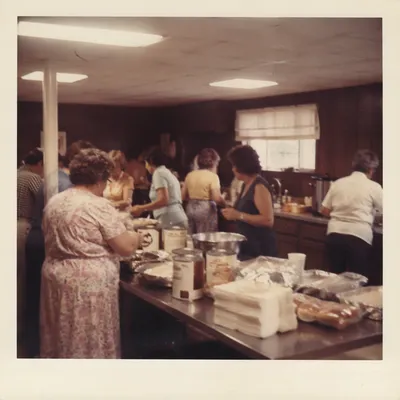 Church Kitchen Volunteers Serving Together