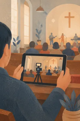 Church Live Streaming Setup on Tablet