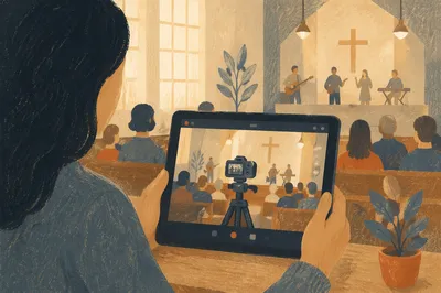 Church Live Streaming Setup During Worship