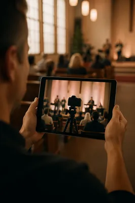 Church Live Streaming Setup on Tablet