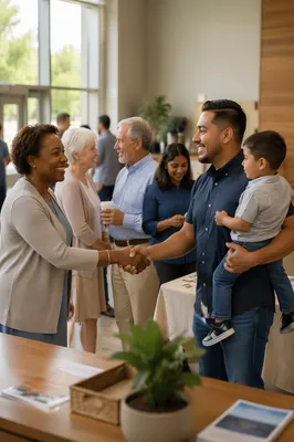 Welcoming Church Lobby Before Morning Service