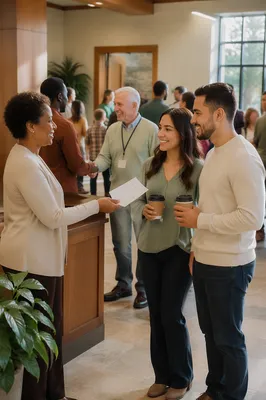 Church Lobby Greeting Before Service