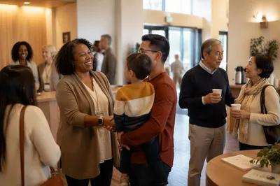 Welcoming Church Lobby Before Morning Service