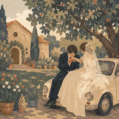 Romantic Church Retreat Couple in Garden