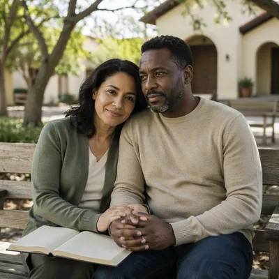Couple at Church Marriage Retreat Garden