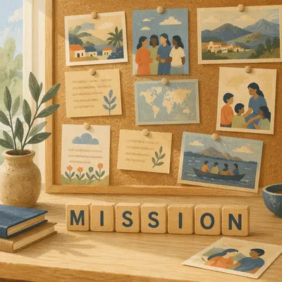Church Mission Board Display with Updates