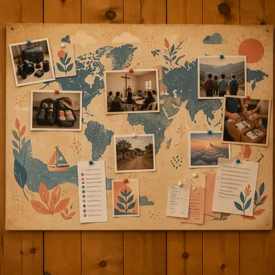 Church Mission Update Board on Wood Panel