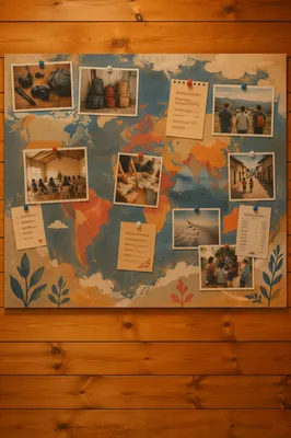 Church Mission Update Board on Wood