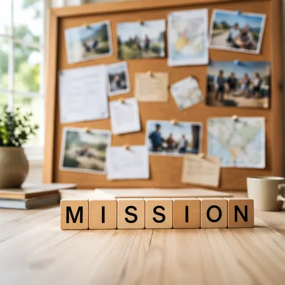 Church Mission Update Board with Wooden Tiles