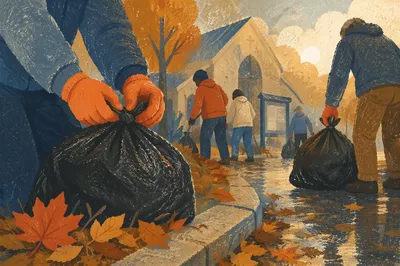 Church Volunteers Neighborhood Cleanup at Dawn