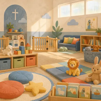 Welcoming Church Nursery with Colorful Toys