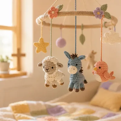 Handmade Nursery Mobile in Church Childcare Room
