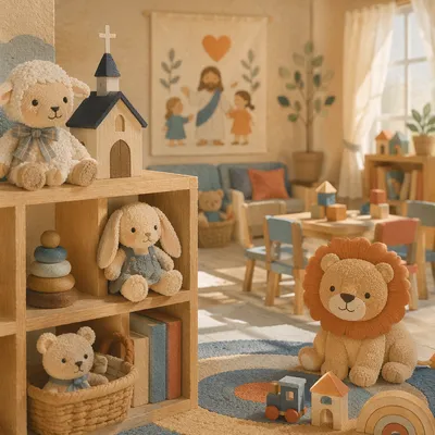 Peaceful Church Nursery with Soft Toys