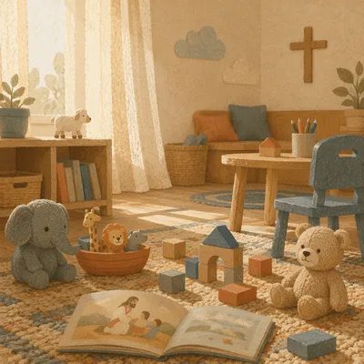 Peaceful Church Nursery with Soft Morning Light