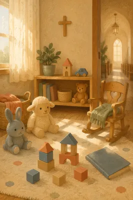 Peaceful Church Nursery with Toys